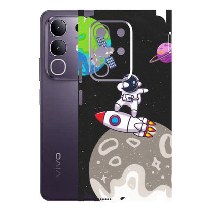 VIVO Z/V/X/T/U/S Series Phone Skins (All Models) - Astronaut Vibing Toon Running - Matte Finish (M-39) Vivo T4X 5G