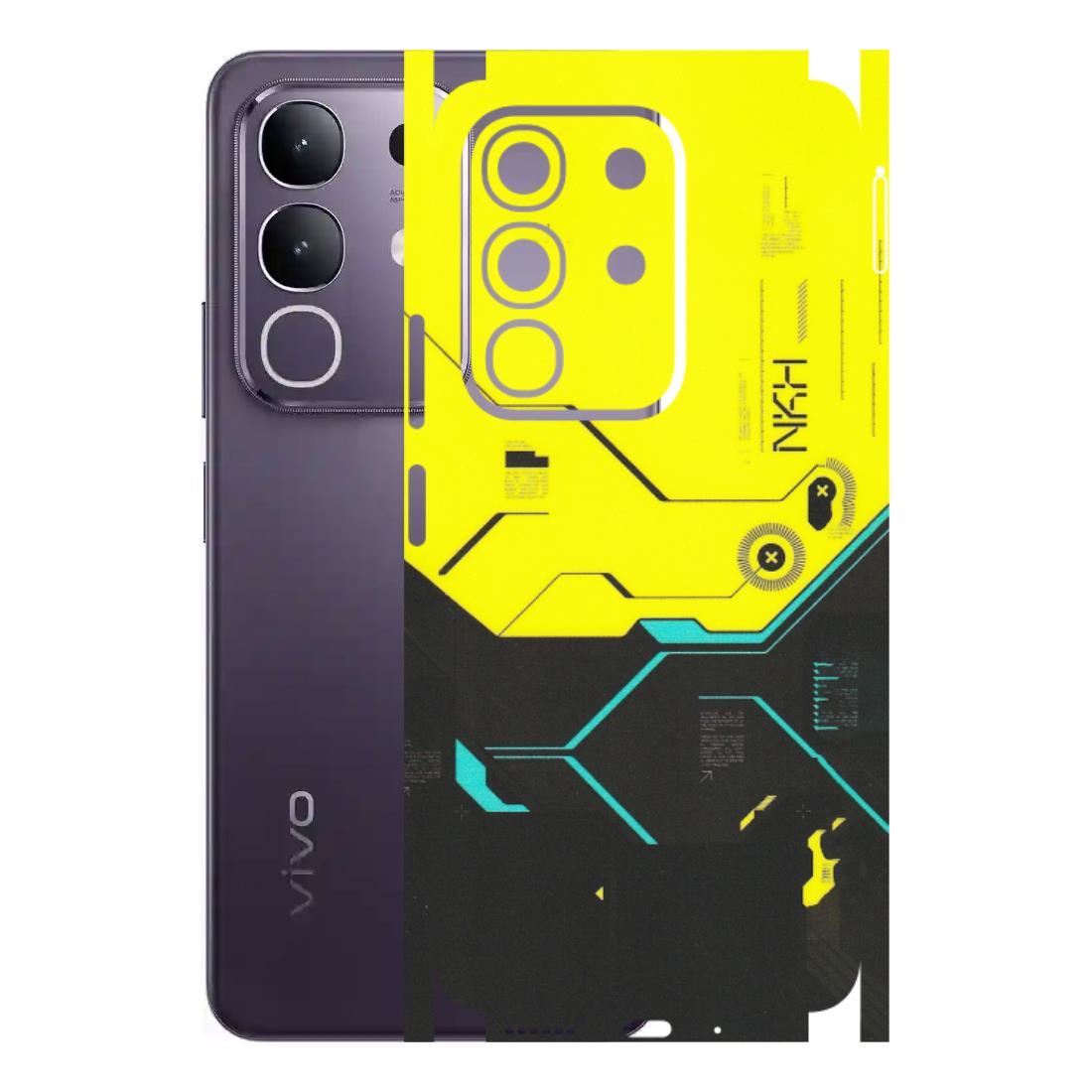 VIVO Z/V/X/T/U/S Series Phone Skins (All Models) - Black Yellow Technica - Matte Finish (M-53) Vivo T4X 5G