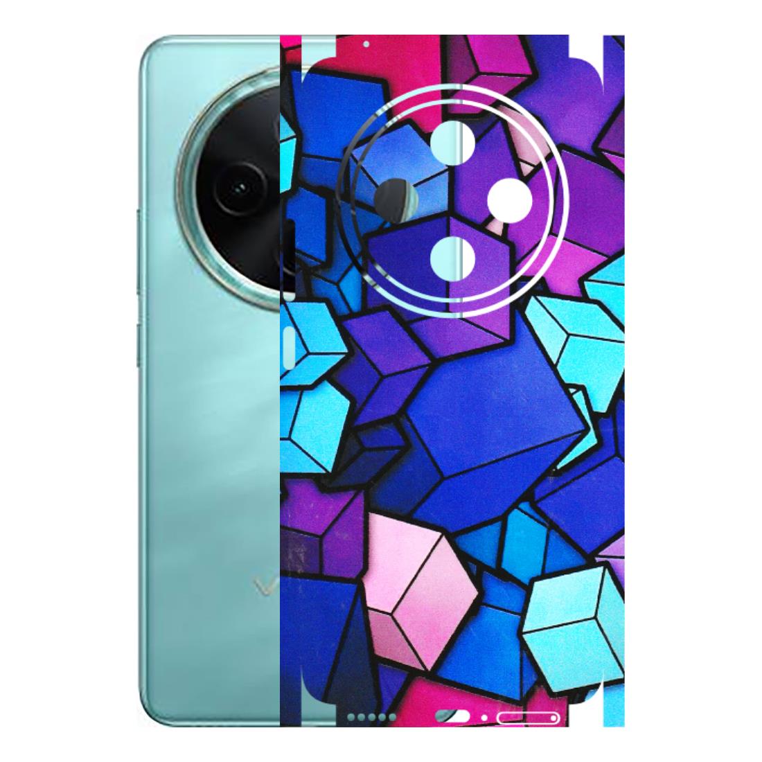 VIVO Z/V/X/T/U/S Series Phone Skins (All Models) - Cube Doodle - 3D Embossed Finish (L-141) Vivo T4 5G