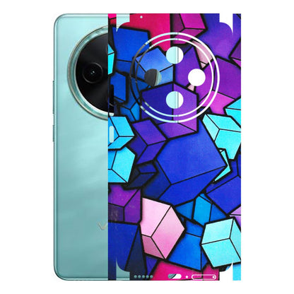 VIVO Z/V/X/T/U/S Series Phone Skins (All Models) - Cube Doodle - 3D Embossed Finish (L-141) Vivo T4 5G