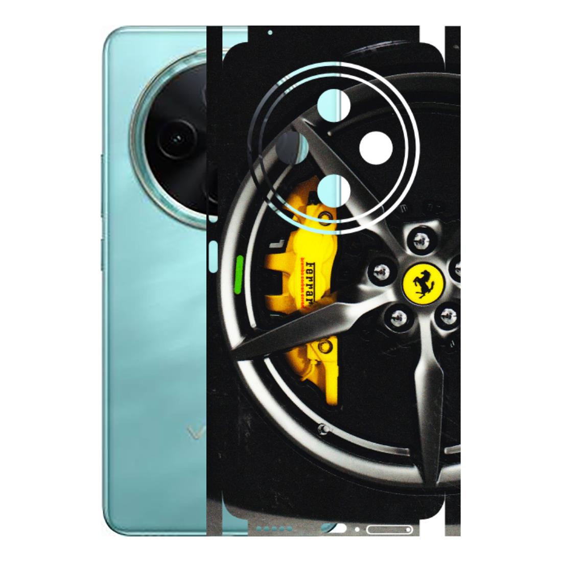 VIVO Z/V/X/T/U/S Series Phone Skins (All Models) - Ferrari Wheel Alloy - 3D Embossed Finish (L-173) Vivo T4 5G