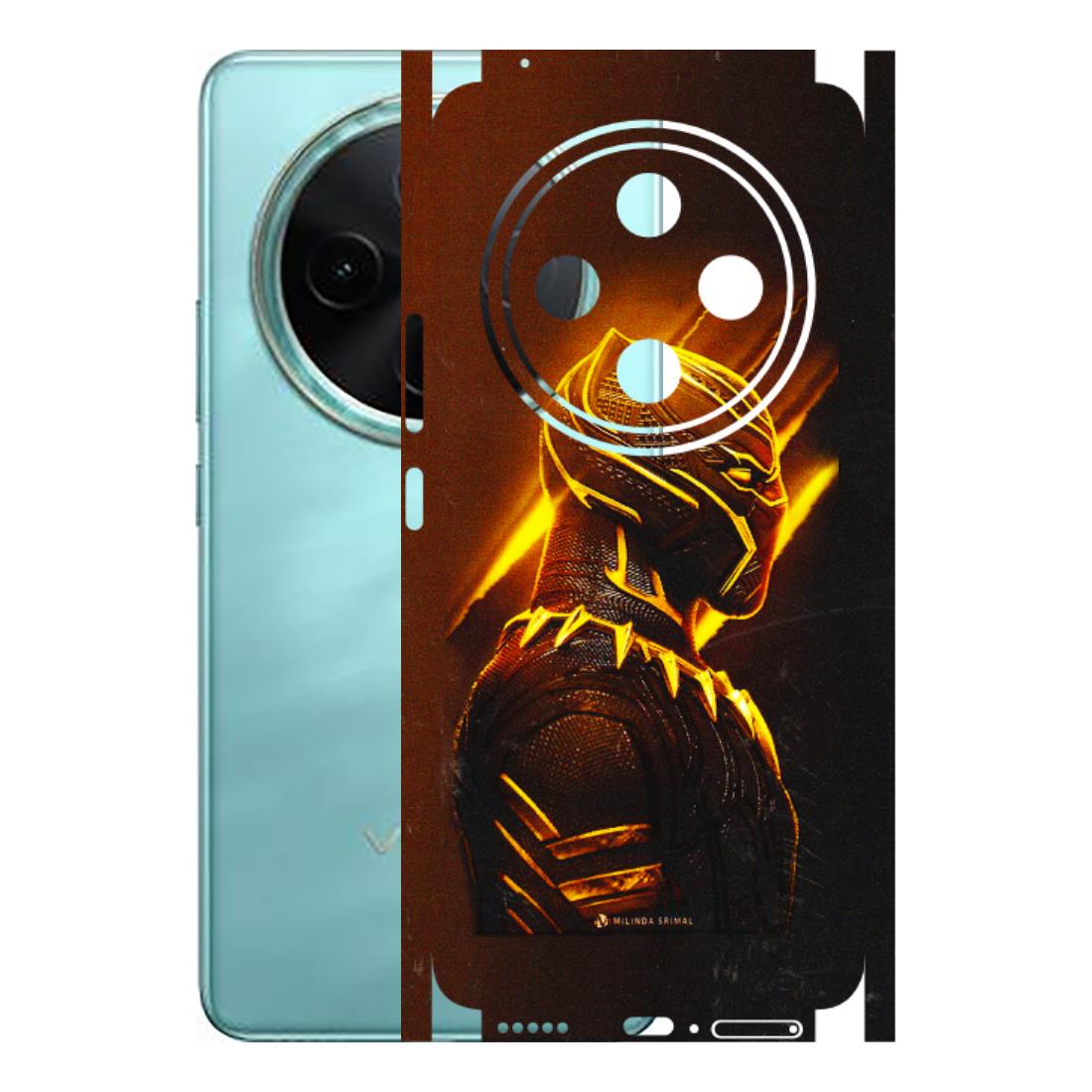 VIVO Z/V/X/T/U/S Series Phone Skins (All Models) - Gold Black Panther - 3D Embossed Finish (L-181) Vivo T4 5G