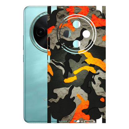 VIVO Z/V/X/T/U/S Series Phone Skins (All Models) - Orange Camouflage - 3D Embossed Finish (L-204) Vivo T4 5G
