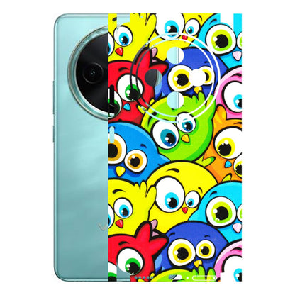 VIVO Z/V/X/T/U/S Series Phone Skins (All Models) - Cute Fluffy Birds - 3D Embossed Finish (L-213) Vivo T4 5G
