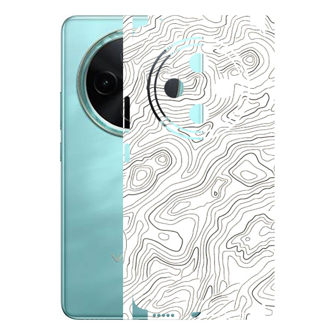 VIVO Z/V/X/T/U/S Series Phone Skins (All Models) - White Black Swirls - 3D Embossed Finish (L-219) Vivo T4 5G