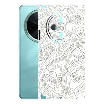 VIVO Z/V/X/T/U/S Series Phone Skins (All Models) - White Black Swirls - 3D Embossed Finish (L-219) Vivo T4 5G