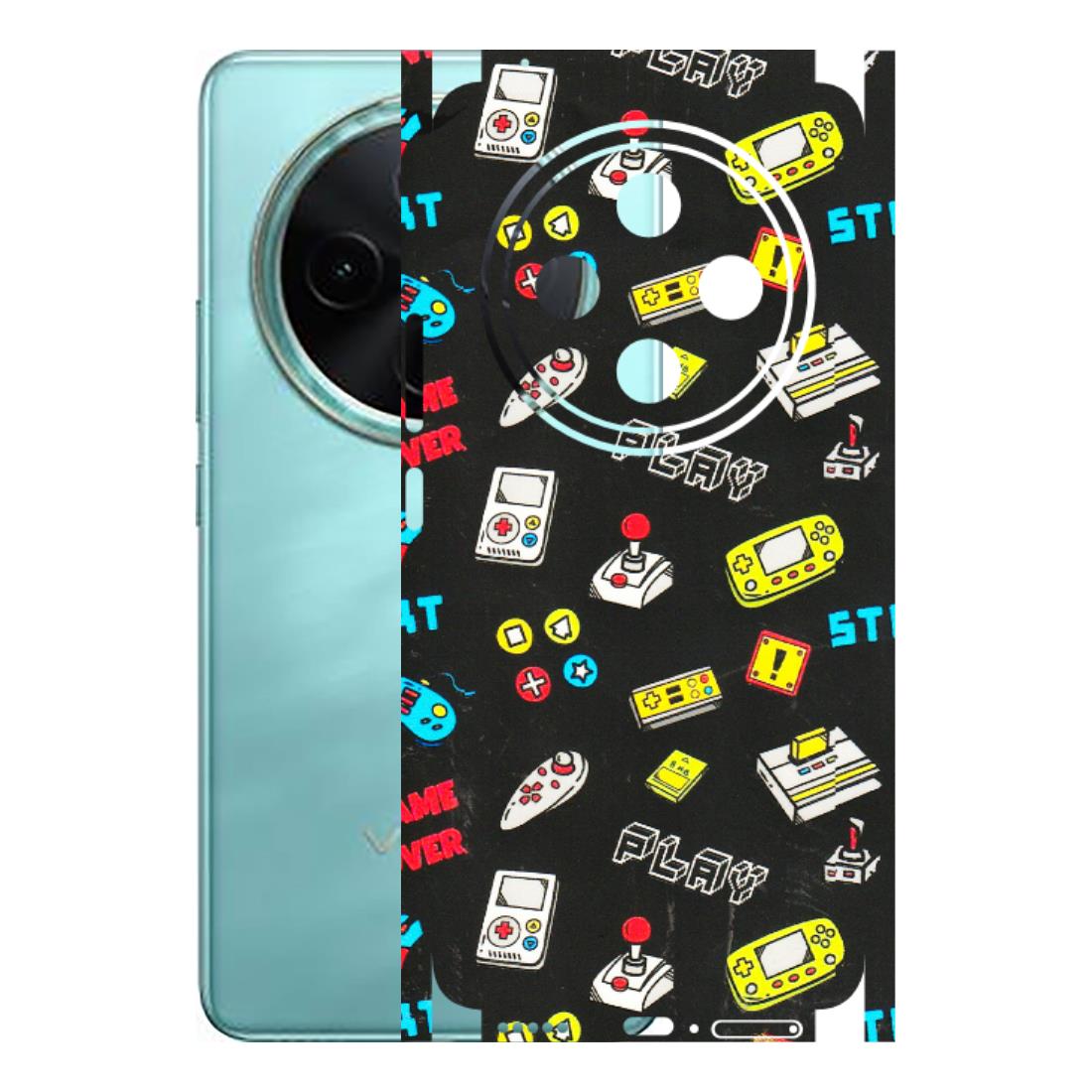 VIVO Z/V/X/T/U/S Series Phone Skins (All Models) - Gaming Doodles - 3D Embossed Finish (L-224) Vivo T4 5G