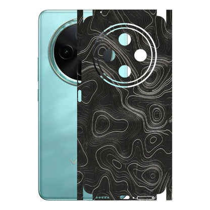 VIVO Z/V/X/T/U/S Series Phone Skins (All Models) - Abstract White Line Map - 3D Embossed Finish (L-269) Vivo T4 5G