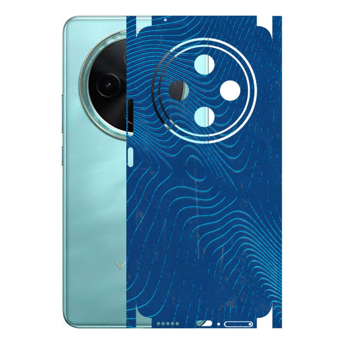 VIVO Z/V/X/T/U/S Series Phone Skins (All Models) - Abstract Blue Line Map - 3D Embossed Finish (L-272) Vivo T4 5G