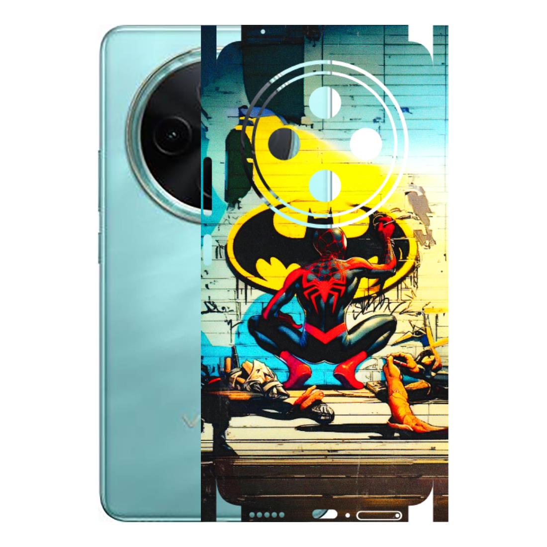 VIVO Z/V/X/T/U/S Series Phone Skins (All Models) - New Spiderman Bat Logo - 3D Embossed Finish (L-309) Vivo T4 5G