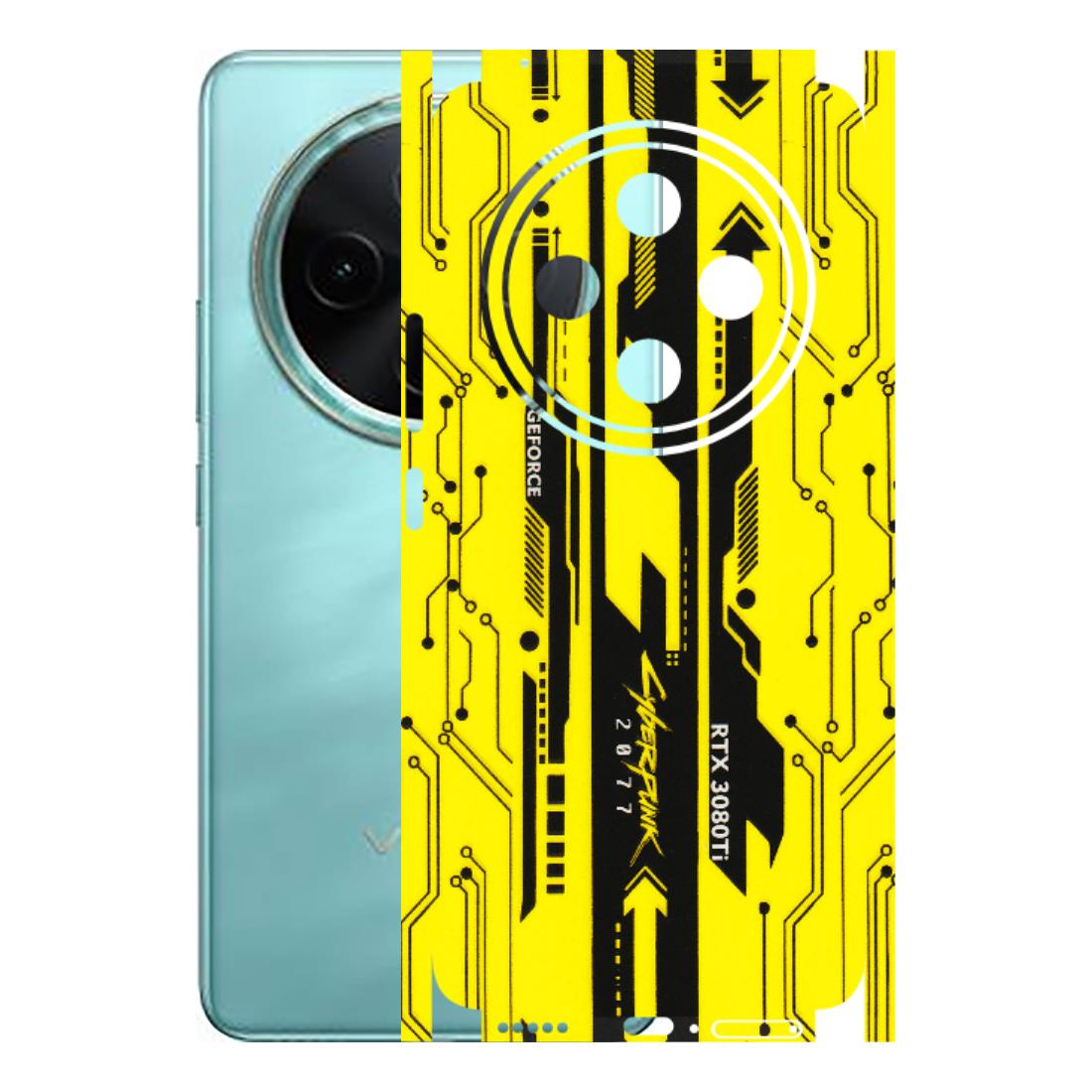 VIVO Z/V/X/T/U/S Series Phone Skins (All Models) - Yellow Cyberpunk - 3D Embossed Finish (L-93) Vivo T4 5G