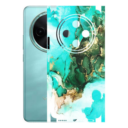 VIVO Z/V/X/T/U/S Series Phone Skins (All Models) - The Blue Gold Marble - Matte Finish (M-124) Vivo T4 5G