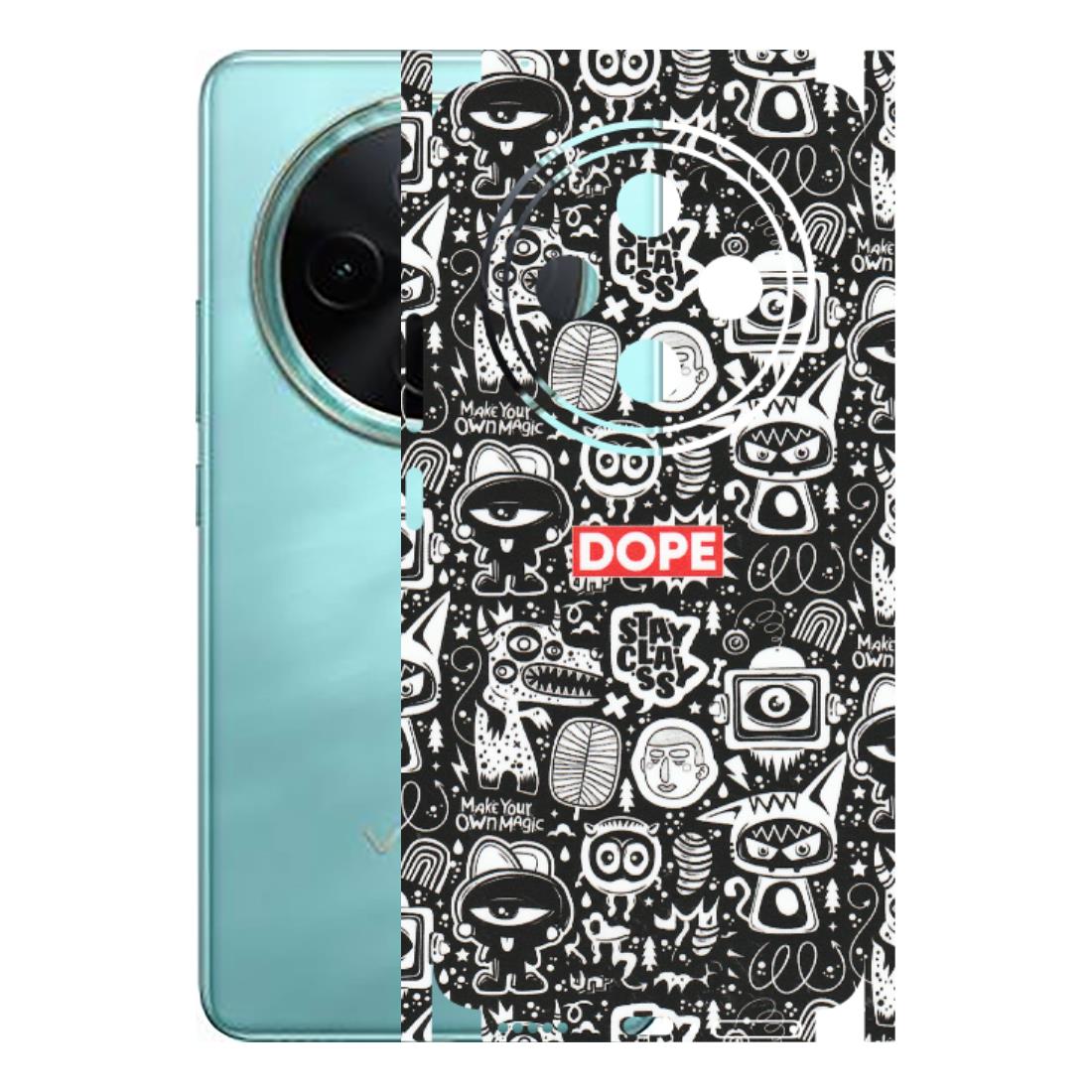 VIVO Z/V/X/T/U/S Series Phone Skins (All Models) - Dope Stay Classy Black Doodles - Matte Finish (M-126) Vivo T4 5G