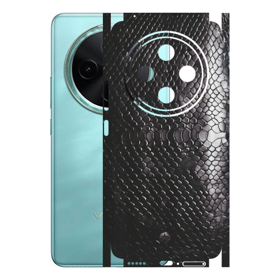 VIVO Z/V/X/T/U/S Series Phone Skins (All Models) - Black Snack Leather - Matte Finish (M-147) Vivo T4 5G