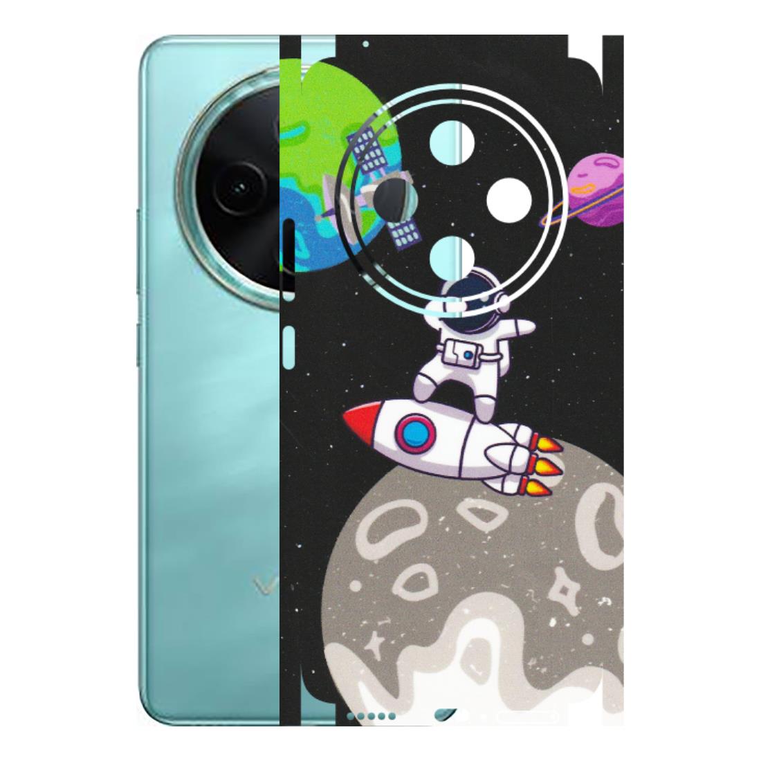 VIVO Z/V/X/T/U/S Series Phone Skins (All Models) - Astronaut Vibing Toon Running - Matte Finish (M-39) Vivo T4 5G