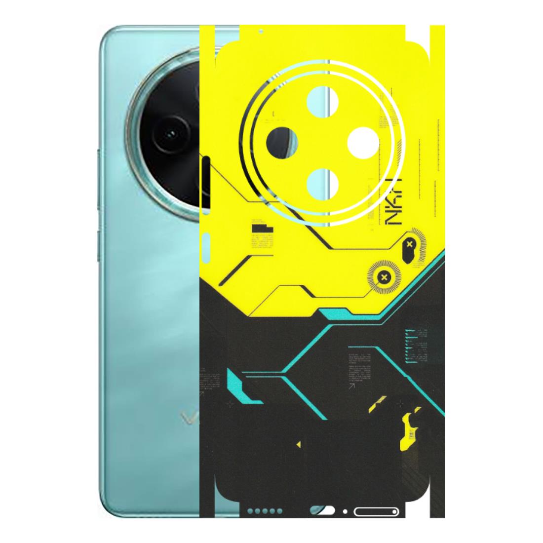 VIVO Z/V/X/T/U/S Series Phone Skins (All Models) - Black Yellow Technica - Matte Finish (M-53) Vivo T4 5G