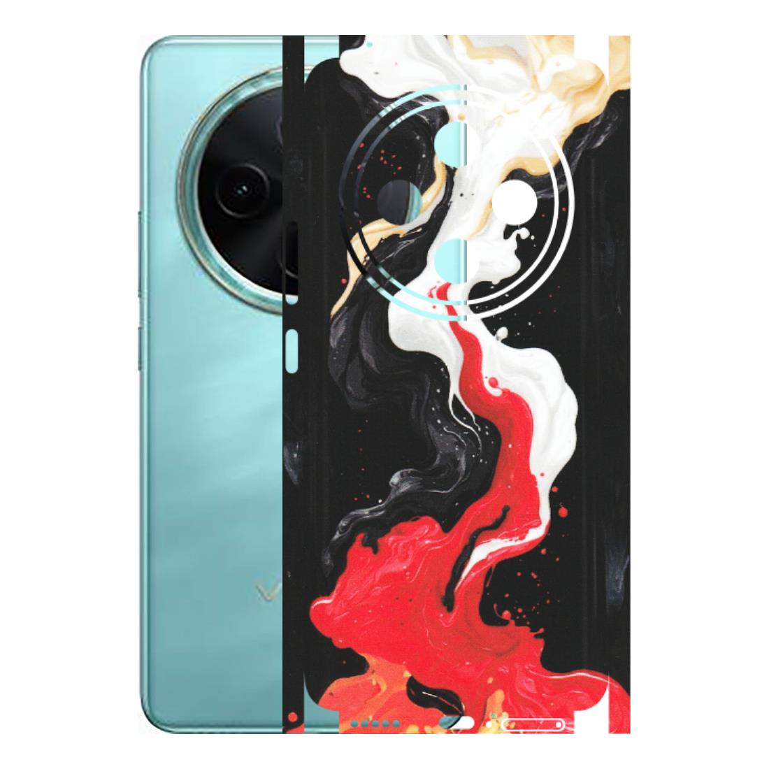 VIVO Z/V/X/T/U/S Series Phone Skins (All Models) - Black Red White Paint Splash Fusion - Matte Finish (M-56) Vivo T4 5G