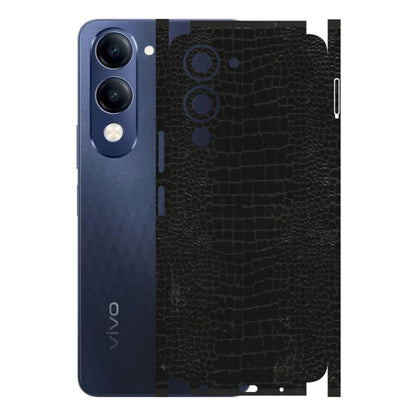 VIVO Z/V/X/T/U/S Series Phone Skins (All Models) - Snake Leather Black - 3D Embossed Finish (L-107) Vivo T4 Lite