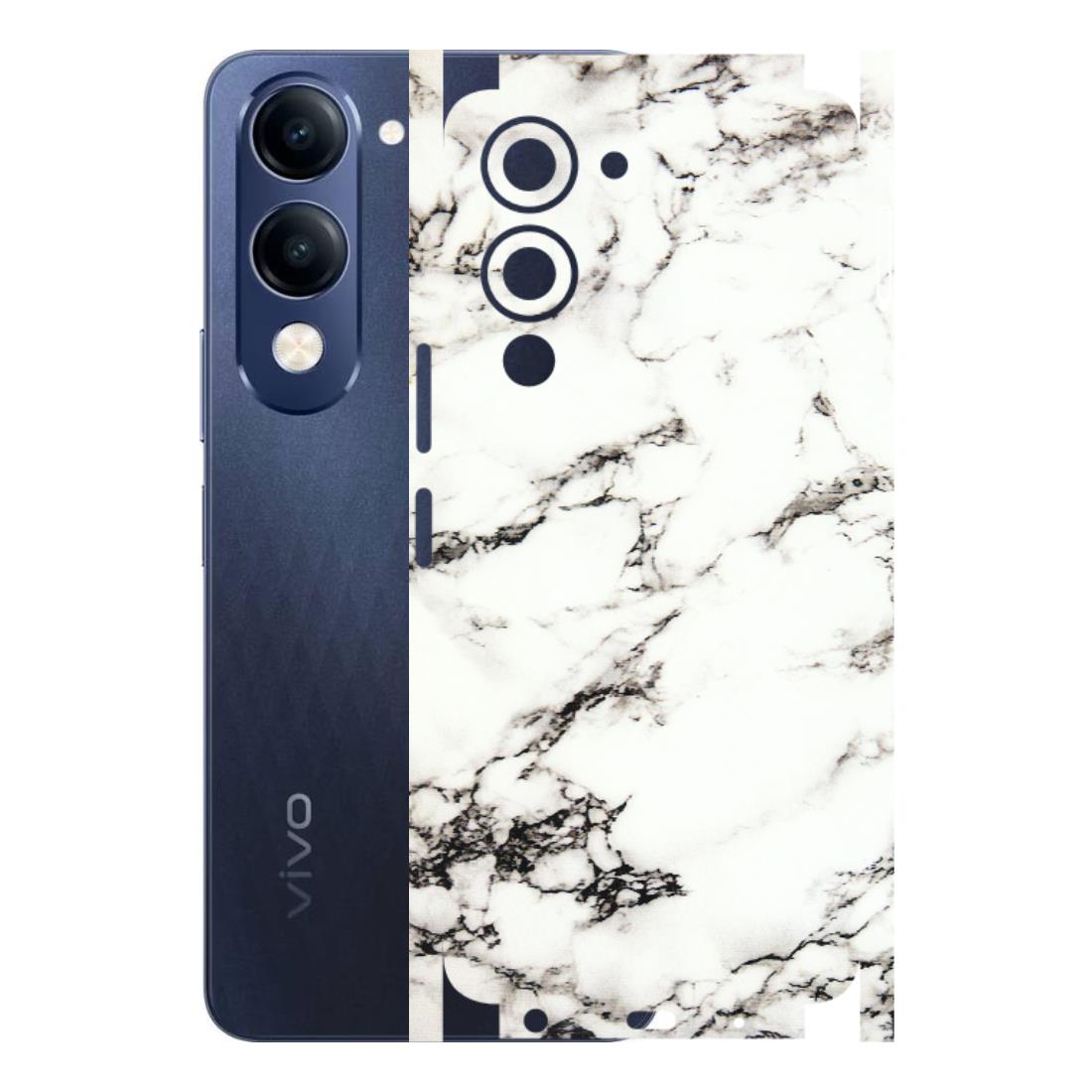 VIVO Z/V/X/T/U/S Series Phone Skins (All Models) - Black and White Marble Texture - 3D Embossed Finish (L-124) Vivo T4 Lite