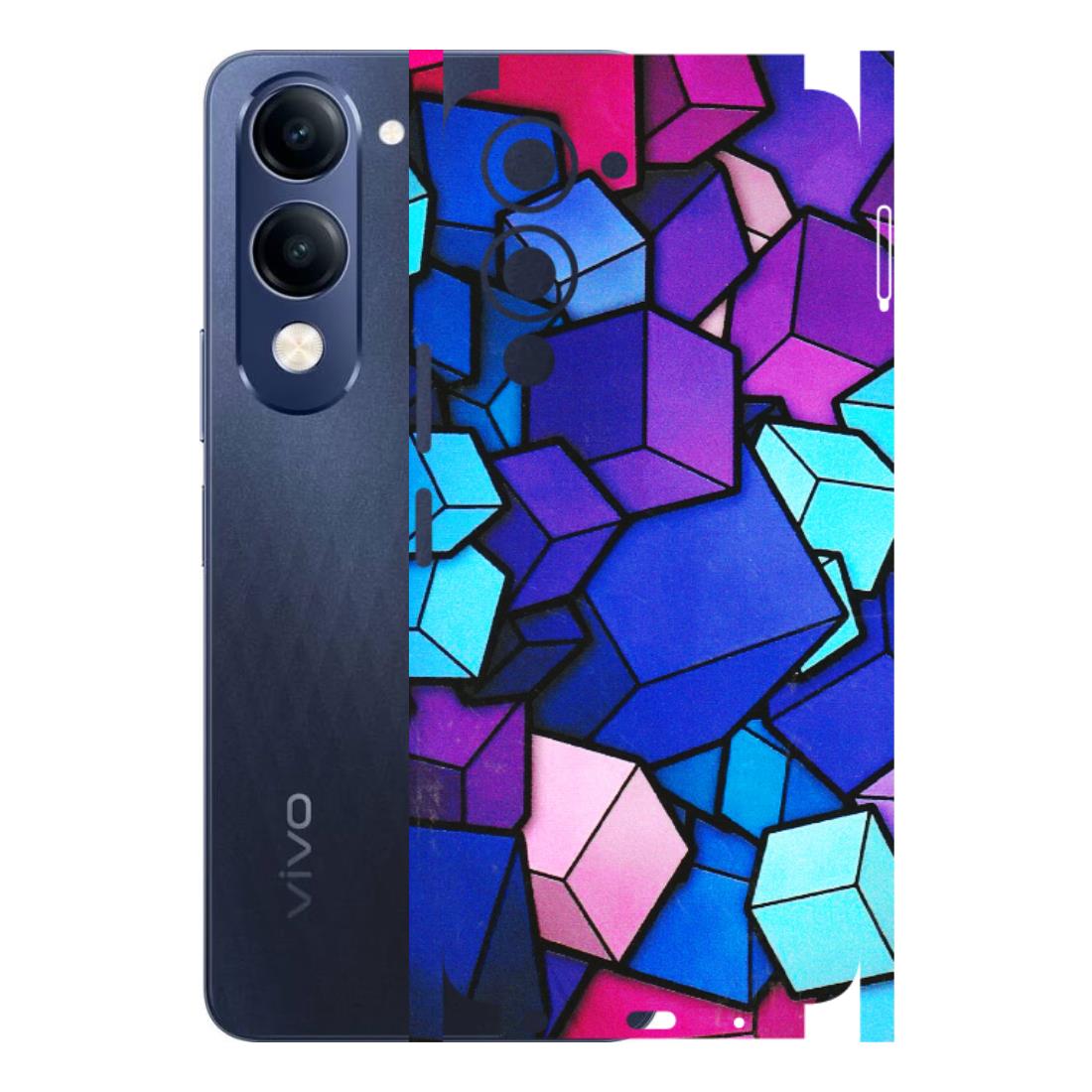 VIVO Z/V/X/T/U/S Series Phone Skins (All Models) - Cube Doodle - 3D Embossed Finish (L-141) Vivo T4 Lite