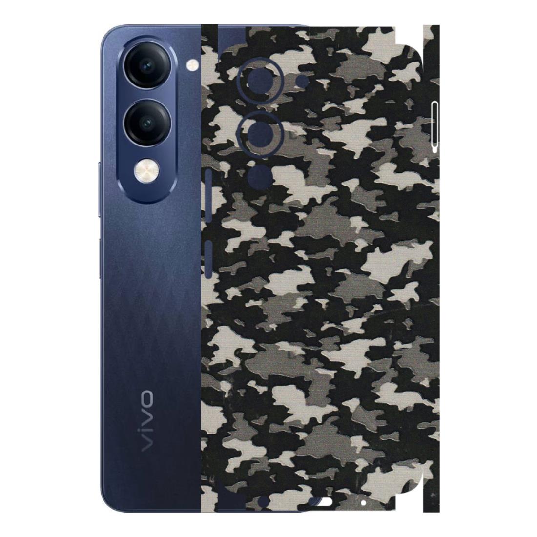 VIVO Z/V/X/T/U/S Series Phone Skins (All Models) - Black/Grey Camoflaunge - 3D Embossed Finish (L-142) Vivo T4 Lite