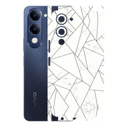 VIVO Z/V/X/T/U/S Series Phone Skins (All Models) - Luxury White Marble Effect - 3D Embossed Finish (L-168) Vivo T4 Lite
