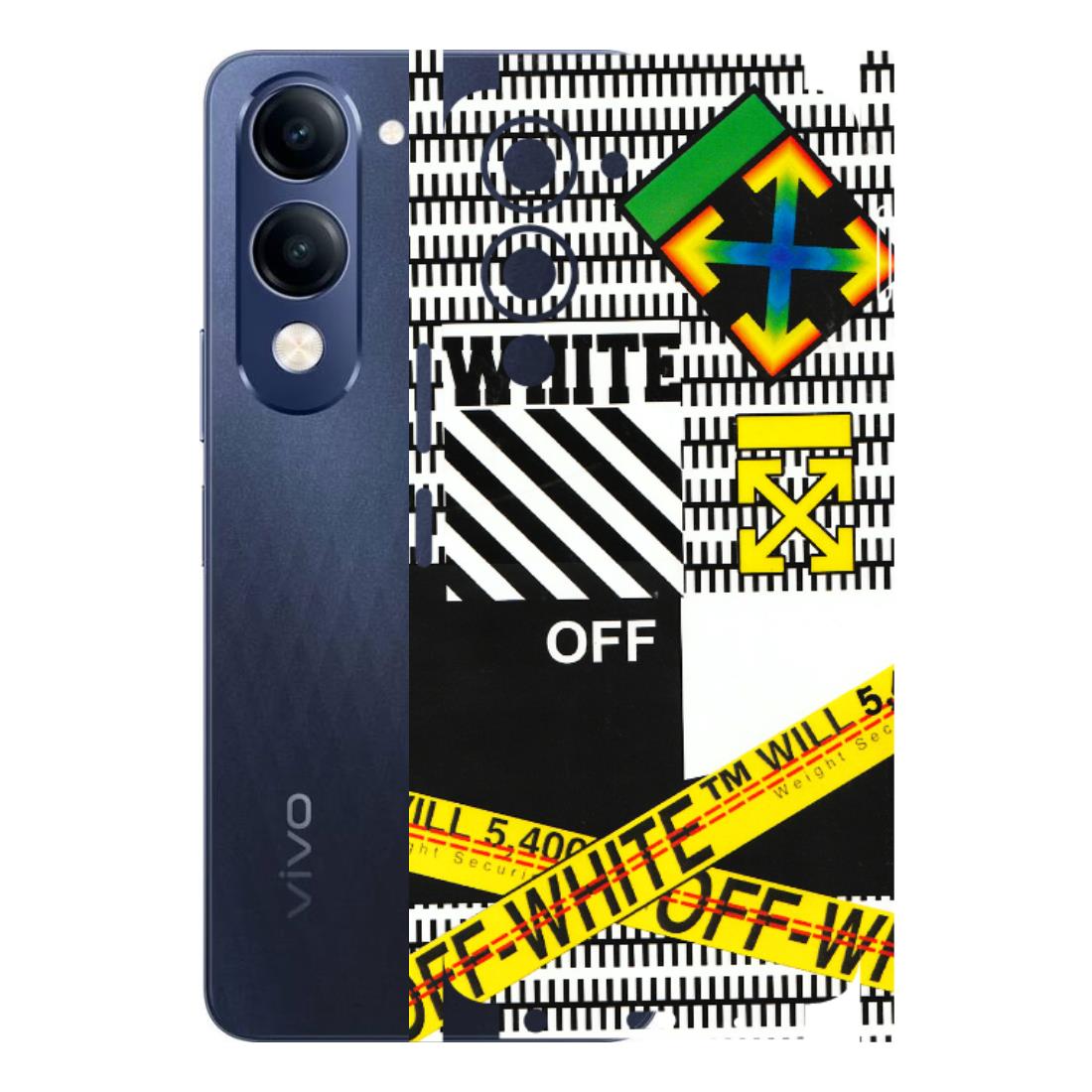VIVO Z/V/X/T/U/S Series Phone Skins (All Models) - White Off Abstract - 3D Embossed Finish (L-172) Vivo T4 Lite