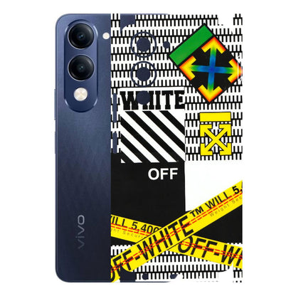 VIVO Z/V/X/T/U/S Series Phone Skins (All Models) - White Off Abstract - 3D Embossed Finish (L-172) Vivo T4 Lite