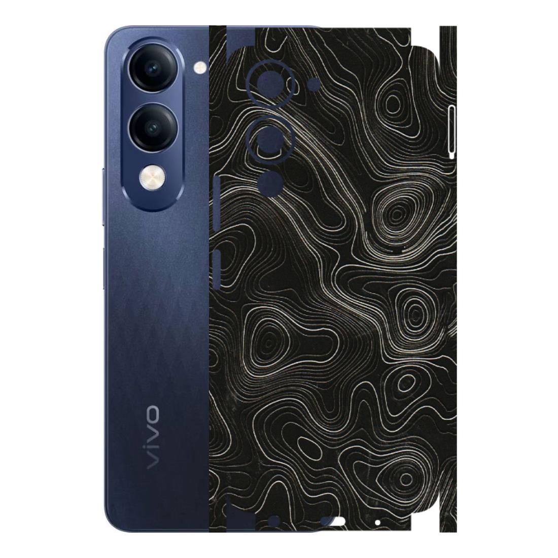 VIVO Z/V/X/T/U/S Series Phone Skins (All Models) - Black Swirl - 3D Embossed Finish (L-196) Vivo T4 Lite