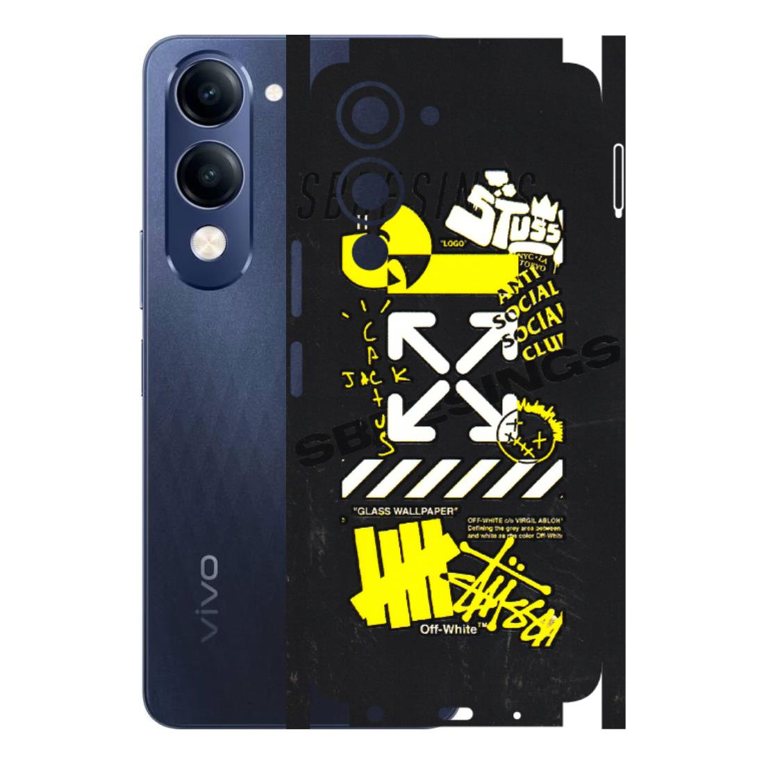VIVO Z/V/X/T/U/S Series Phone Skins (All Models) - Anti Social Graffiti - 3D Embossed Finish (L-198) Vivo T4 Lite