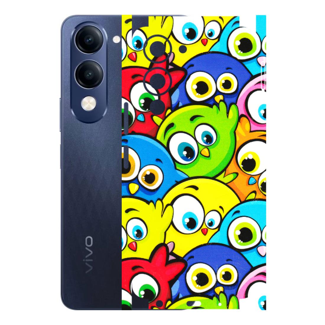 VIVO Z/V/X/T/U/S Series Phone Skins (All Models) - Cute Fluffy Birds - 3D Embossed Finish (L-213) Vivo T4 Lite