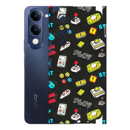 VIVO Z/V/X/T/U/S Series Phone Skins (All Models) - Gaming Doodles - 3D Embossed Finish (L-224) Vivo T4 Lite