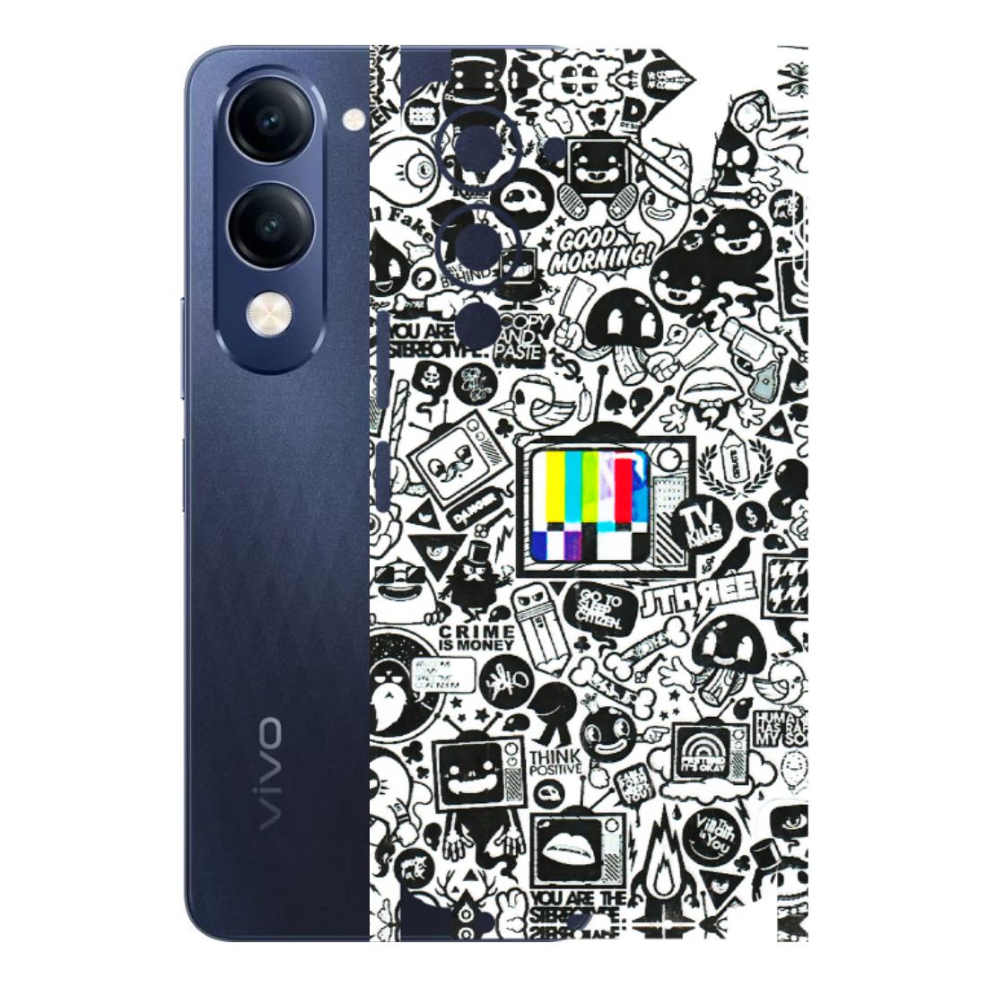 VIVO Z/V/X/T/U/S Series Phone Skins (All Models) - Doodles Positive Art - 3D Embossed Finish (L-263) Vivo T4 Lite