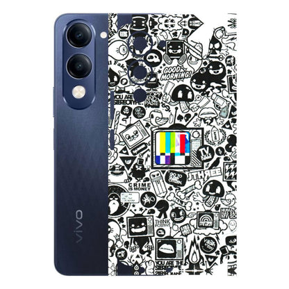 VIVO Z/V/X/T/U/S Series Phone Skins (All Models) - Doodles Positive Art - 3D Embossed Finish (L-263) Vivo T4 Lite