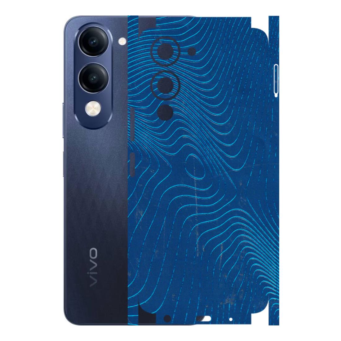 VIVO Z/V/X/T/U/S Series Phone Skins (All Models) - Abstract Blue Line Map - 3D Embossed Finish (L-272) Vivo T4 Lite