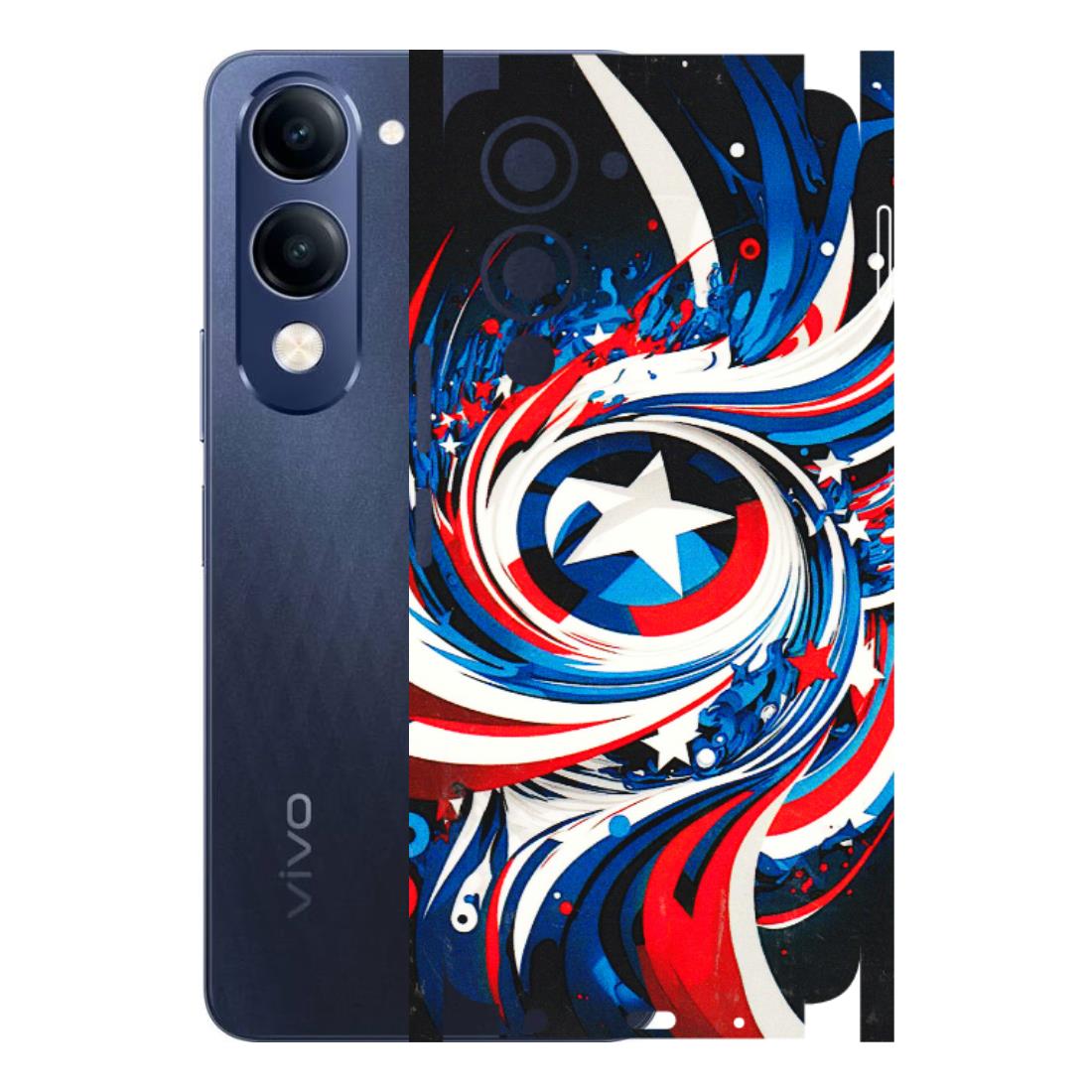 VIVO Z/V/X/T/U/S Series Phone Skins (All Models) - Captain America Logo - 3D Embossed Finish (L-307) Vivo T4 Lite