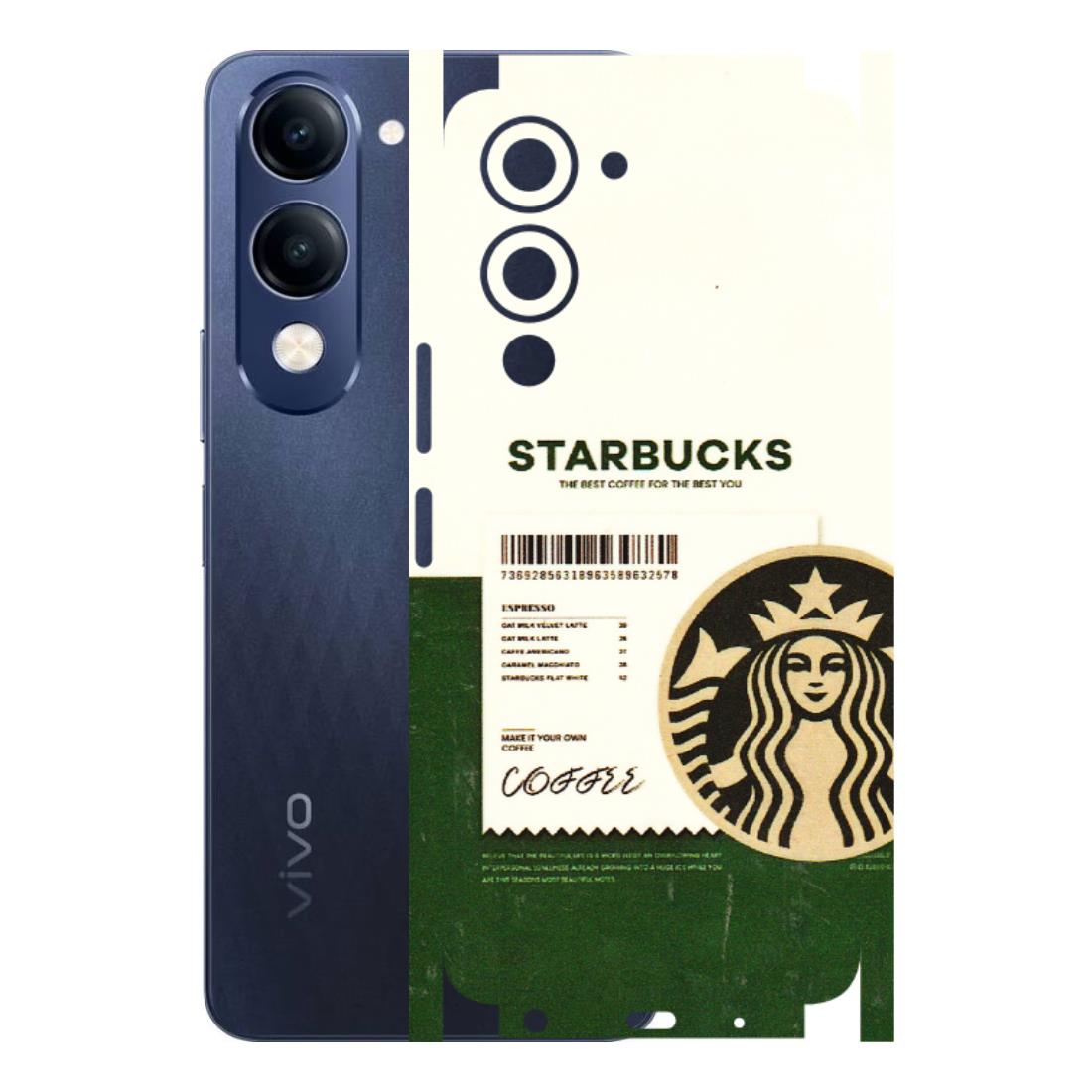 VIVO Z/V/X/T/U/S Series Phone Skins (All Models) - Starbucks Barcode - 3D Embossed Finish (L-308) Vivo T4 Lite