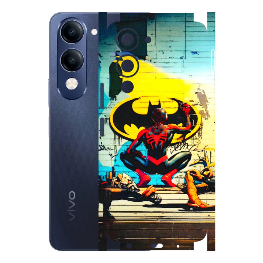 VIVO Z/V/X/T/U/S Series Phone Skins (All Models) - New Spiderman Bat Logo - 3D Embossed Finish (L-309) Vivo T4 Lite