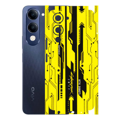 VIVO Z/V/X/T/U/S Series Phone Skins (All Models) - Yellow Cyberpunk - 3D Embossed Finish (L-93) Vivo T4 Lite