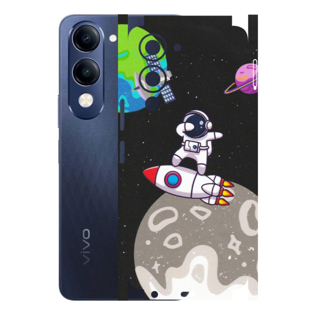 VIVO Z/V/X/T/U/S Series Phone Skins (All Models) - Astronaut Vibing Toon Running - Matte Finish (M-39) Vivo T4 Lite