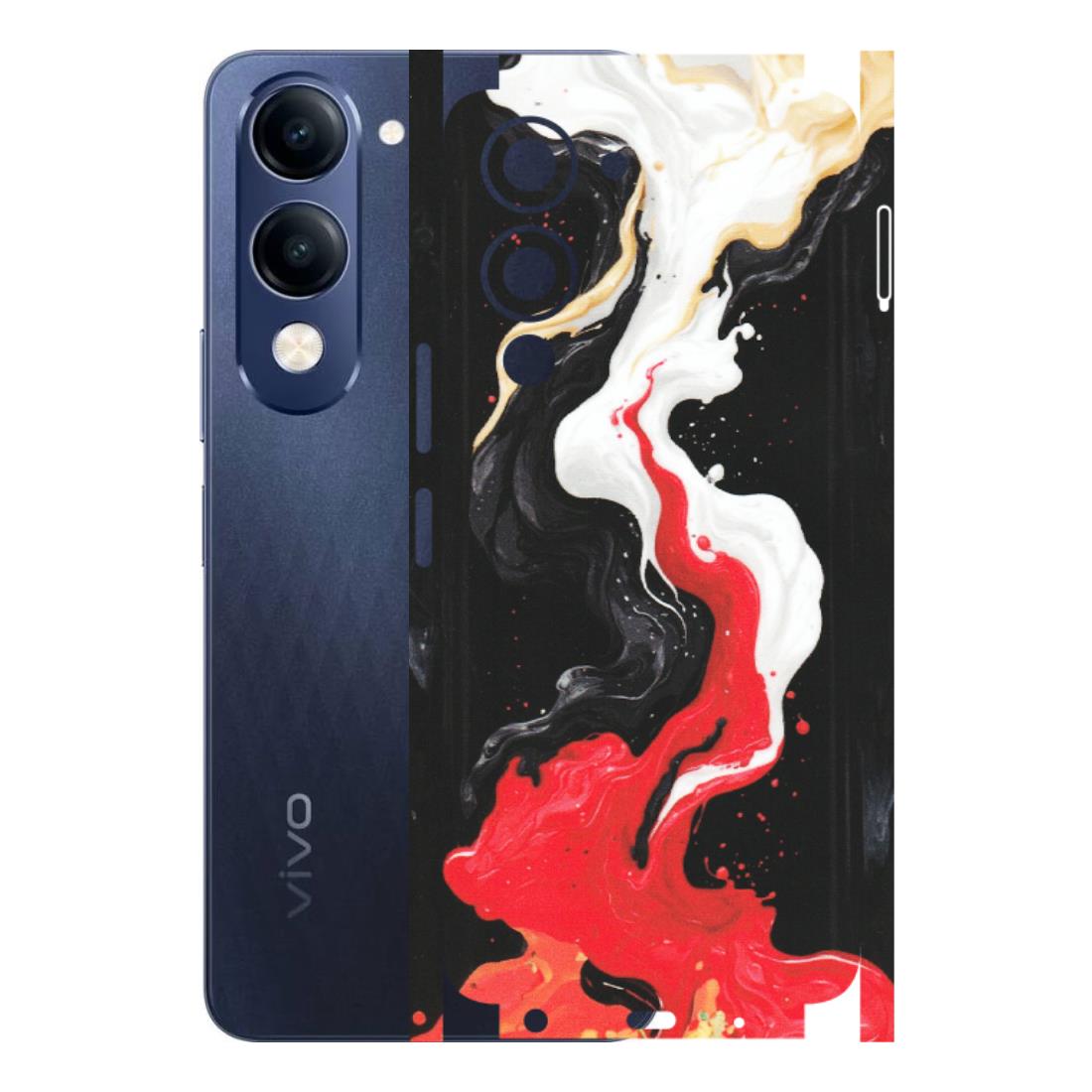VIVO Z/V/X/T/U/S Series Phone Skins (All Models) - Black Red White Paint Splash Fusion - Matte Finish (M-56) Vivo T4 Lite