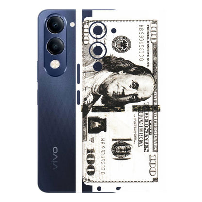 VIVO Z/V/X/T/U/S Series Phone Skins (All Models) - 100 Dollar Currency - Transparent Finish (T-01) Vivo T4 Lite