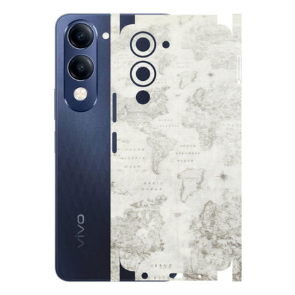 VIVO Z/V/X/T/U/S Series Phone Skins (All Models) - World Travel Map - Transparent Finish (T-04) Vivo T4 Lite