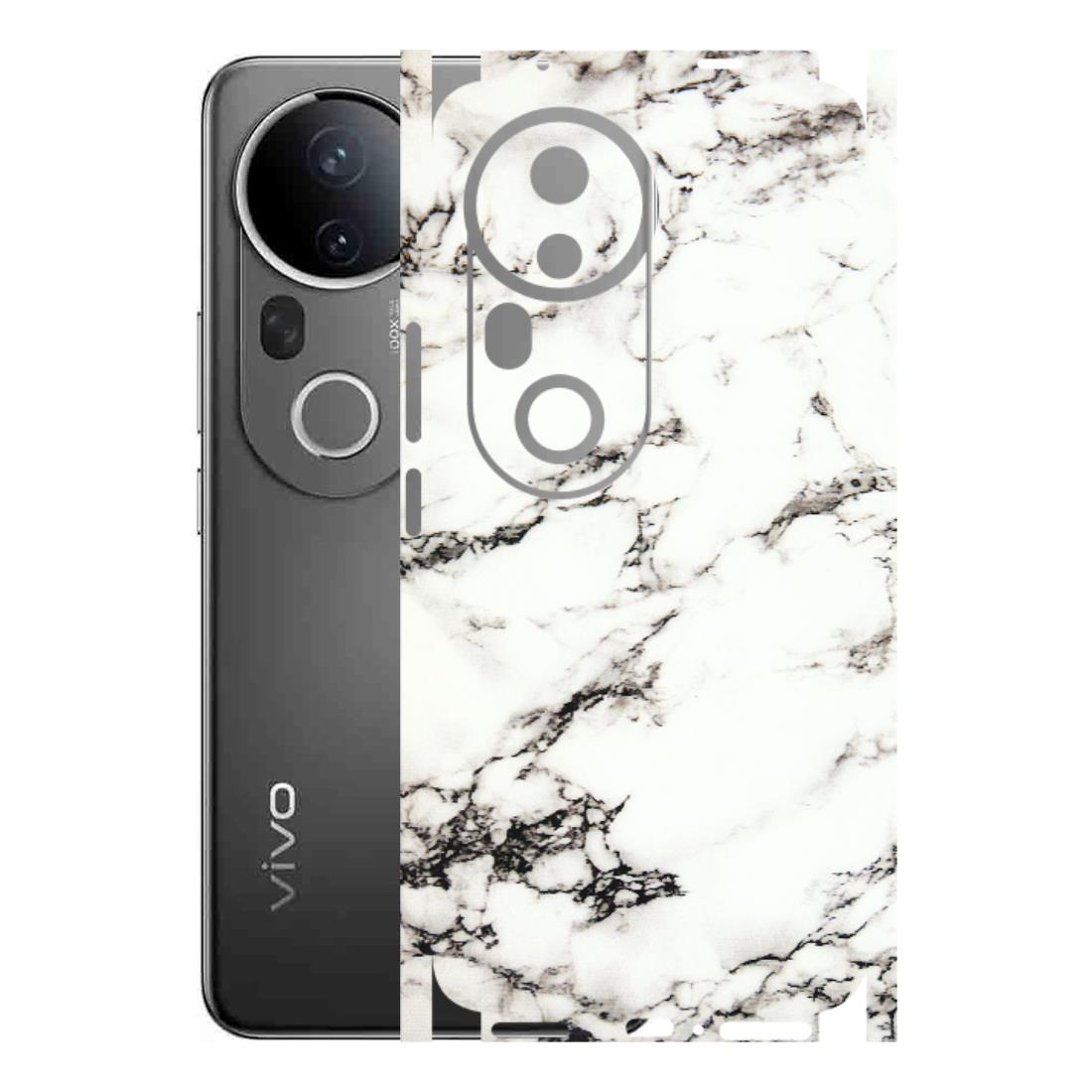VIVO Z/V/X/T/U/S Series Phone Skins (All Models) - Black and White Marble Texture - 3D Embossed Finish (L-124) Vivo T4 Ultra