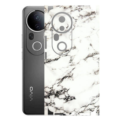 VIVO Z/V/X/T/U/S Series Phone Skins (All Models) - Black and White Marble Texture - 3D Embossed Finish (L-124) Vivo T4 Ultra
