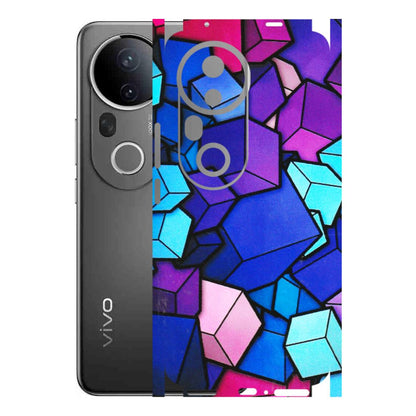 VIVO Z/V/X/T/U/S Series Phone Skins (All Models) - Cube Doodle - 3D Embossed Finish (L-141) Vivo T4 Ultra