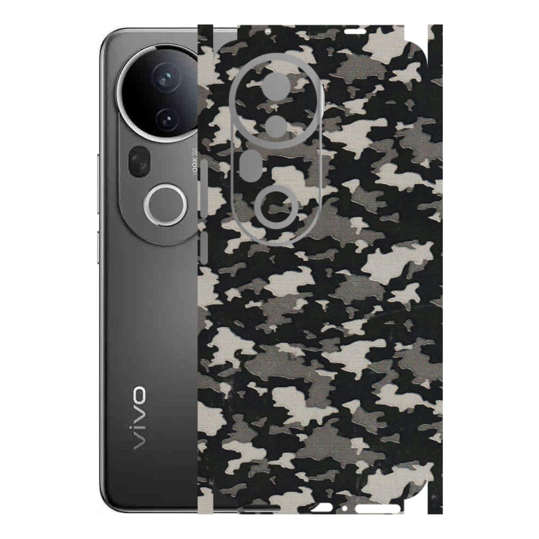 VIVO Z/V/X/T/U/S Series Phone Skins (All Models) - Black/Grey Camoflaunge - 3D Embossed Finish (L-142) Vivo T4 Ultra