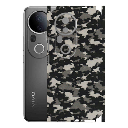 VIVO Z/V/X/T/U/S Series Phone Skins (All Models) - Black/Grey Camoflaunge - 3D Embossed Finish (L-142) Vivo T4 Ultra