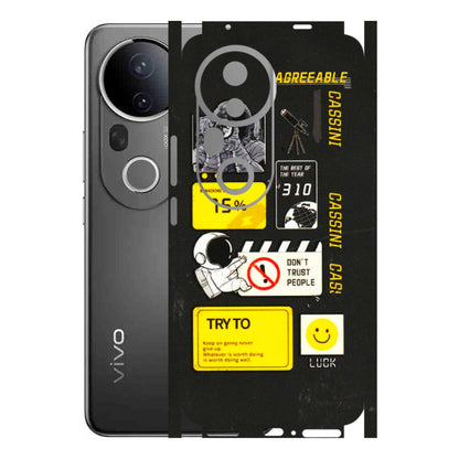 VIVO Z/V/X/T/U/S Series Phone Skins (All Models) - Black Cassini - 3D Embossed Finish (L-161) Vivo T4 Ultra