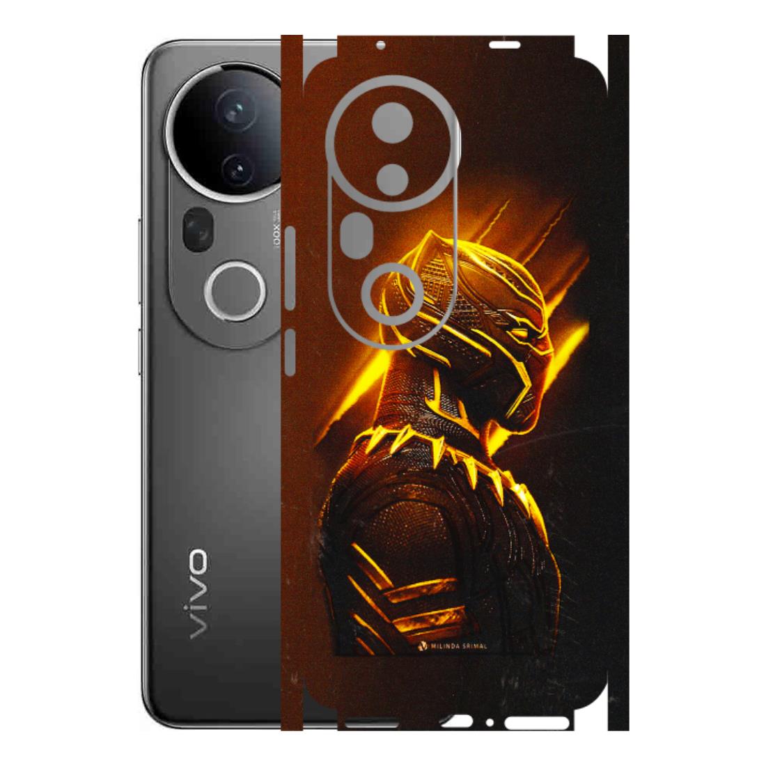 VIVO Z/V/X/T/U/S Series Phone Skins (All Models) - Gold Black Panther - 3D Embossed Finish (L-181) Vivo T4 Ultra
